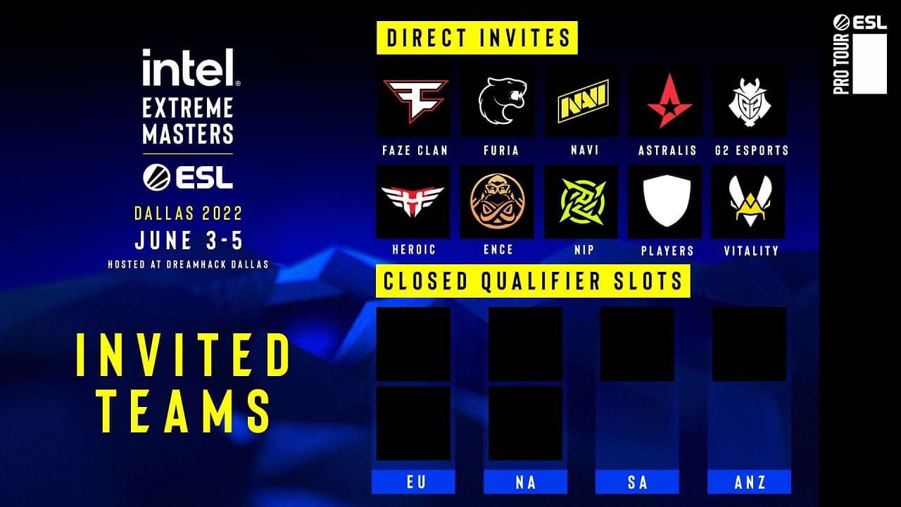 IEM Dallas 2022邀請隊伍名單公佈